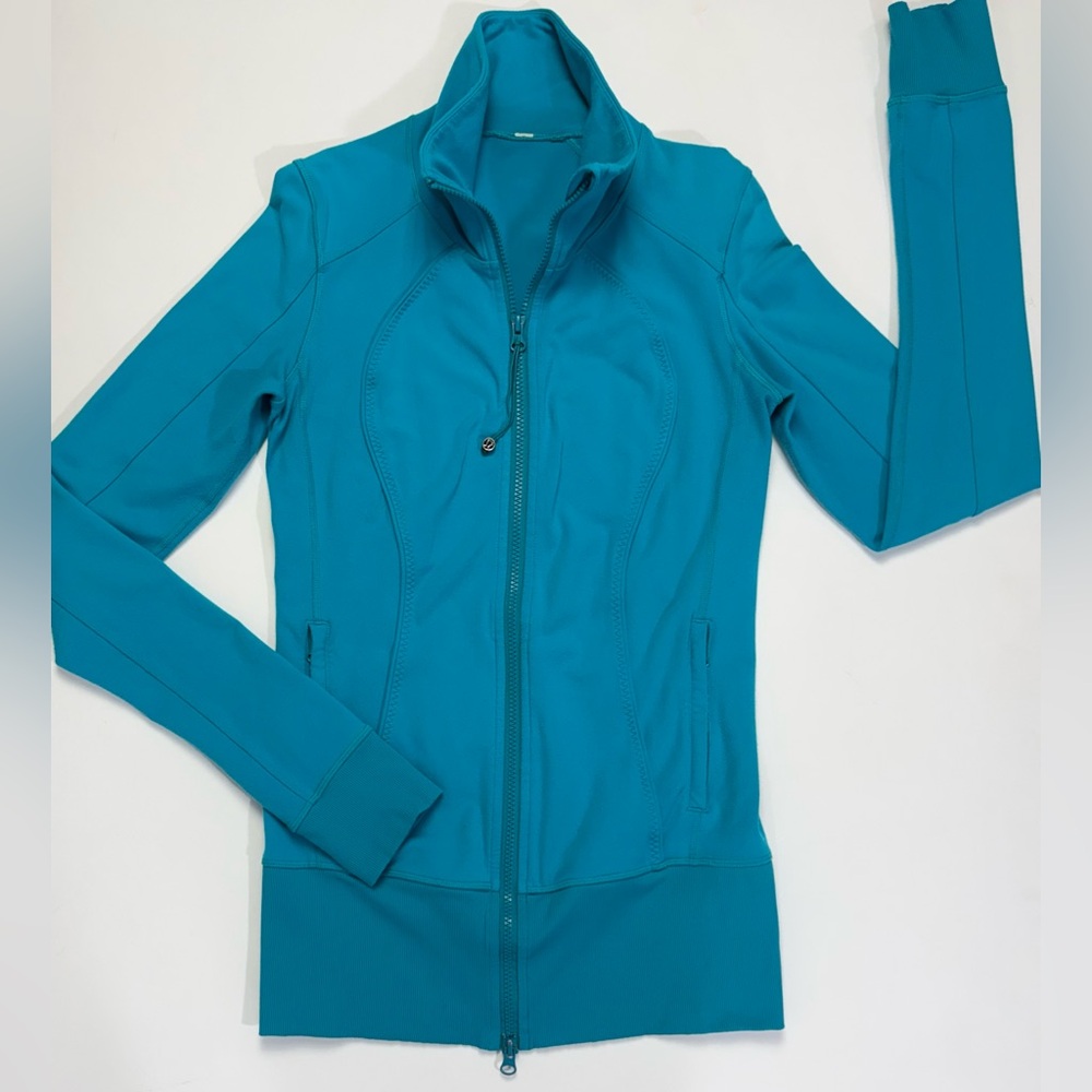 Lululemon Blue Turquoise Full Zip Long Sleeve Activewear Jacket Sz 6